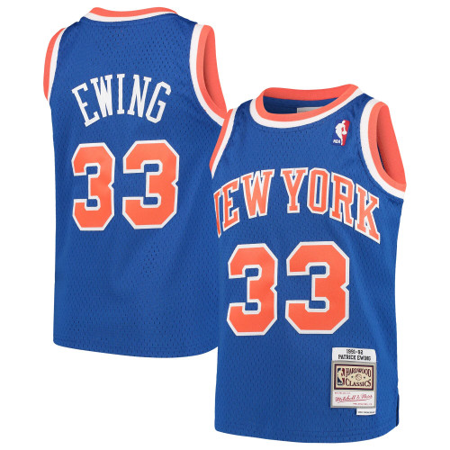 Patrick Ewing New York Knicks Mitchell & Ness  Hardwood Classics Swingman Throwback Jersey - Blue