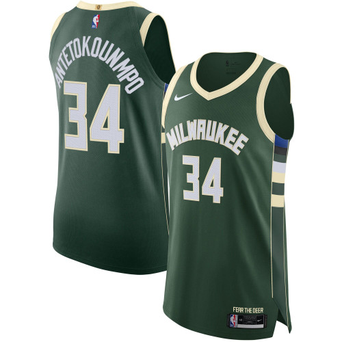 Giannis Antetokounmpo Milwaukee Bucks Nike Replica Replica Replica 2020/21  Jersey - Icon Edition - Hunter Green