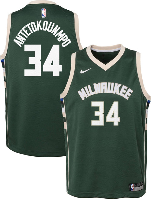 Nike Youth Milwaukee Bucks Giannis Antetokounmpo #34 Green Dri-Fit Swingman Jersey