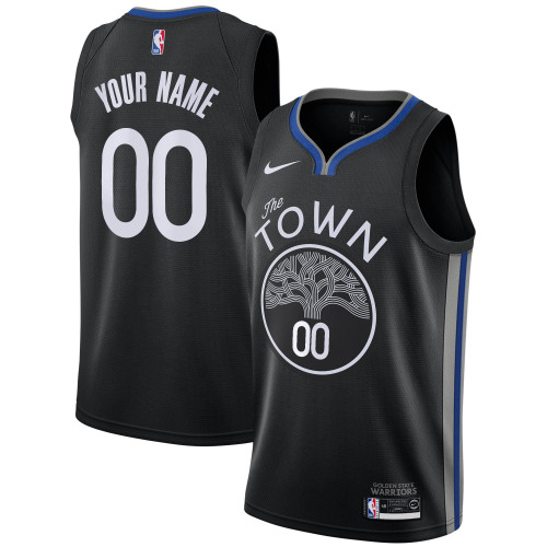 Golden State Warriors Nike Replica Replica Replica 2019/20 Custom Swingman Jersey Black - City Edition