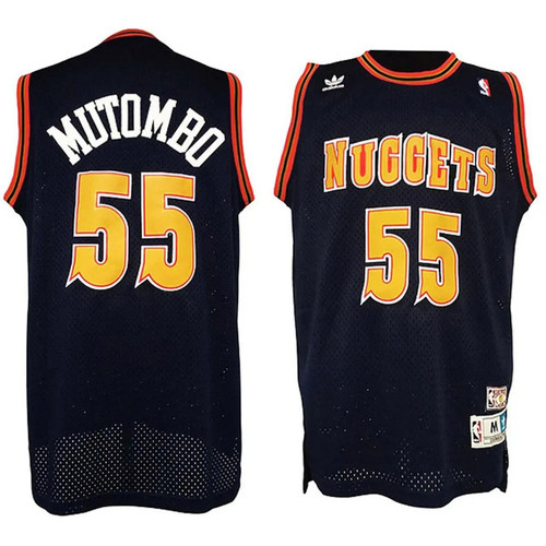 Men'S Male Dikembe Mutombo Nba Denver Nuggets #55 Classics Swingman Black Jerseys Jersey