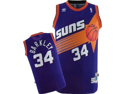 Mens Phoenix Suns #34 Charles Barkley Basketball Tanktop Jersey Purple 93-94