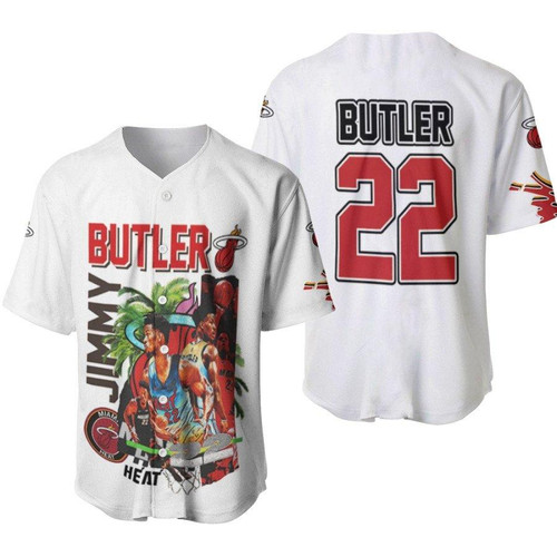 Miami Heat Jimmy Butler 22 NBA American Professional Basketball Player White 3D Designed Allover Gift For Heat Fans Baseball Jersey