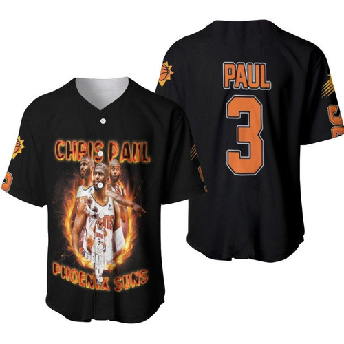Phoenix Suns Chris Paul 3 NBA Team 3D Allover Designed Styel Gift For Suns Fans Chris Paul Fans Baseball Jersey
