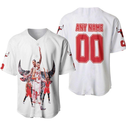 Chicago Bulls Zach Lavine 8 NBA Shooting Guard Champion Team White Gift With Custom Name Number For Bulls Fans Baseball Jersey