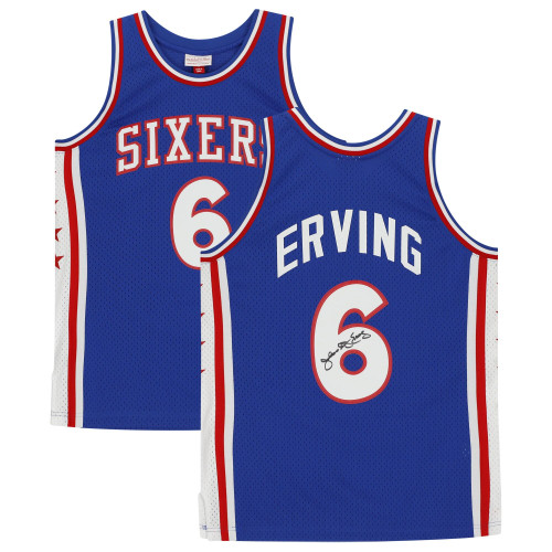 Julius Erving Philadelphia 76ers Fanatics Autographed Blue Mitchell & Ness 1982-83 Hardwood Classics Swingman Jersey