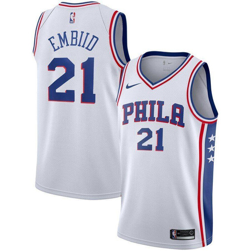 Joel Embiid Philadelphia 76ers Player Jersey Association Edition White 2019