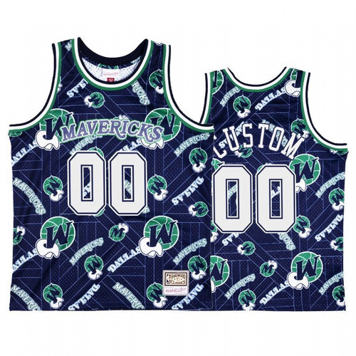 Custom #00 Dallas Mavericks Blue Tear Up Pack Jersey