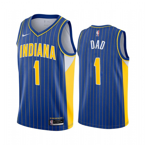 Indiana Pacers 2021 Fathers Day Blue No.1 Dad Jersey