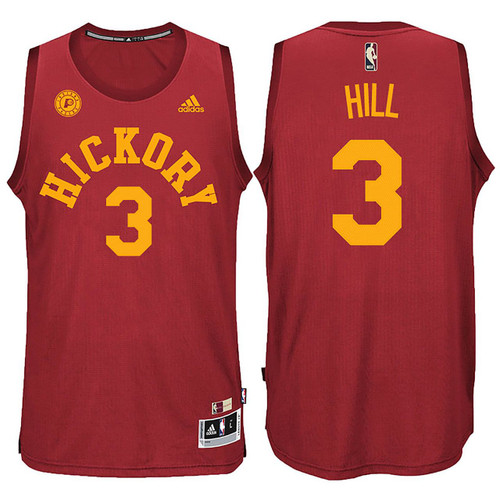 Male George Hill Indiana Pacers #3 Red Hickory Hardwood Classics Swingman Performance Jersey