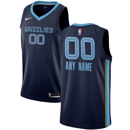 Memphis Grizzlies Custom Jersey Navy Icon Edition 2019