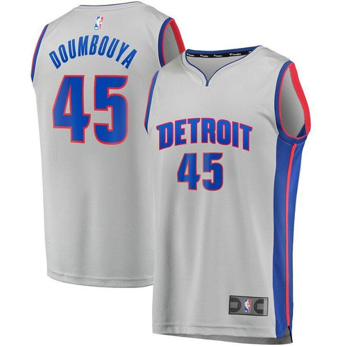 Sekou Doumbouya Detroit Pistons Fast Break Jersey Gray Statement Edition 2019