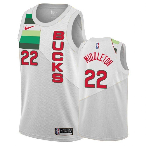 Milwaukee Bucks Khris Middleton White Earned Edition Jersey