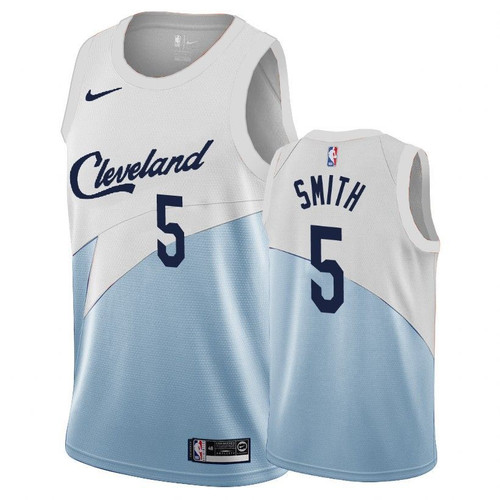 Cleveland Cavaliers J.R. Smith #5 White-Blue 2018-19 Earned Edition Jersey