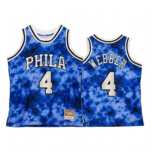 Philadelphia 76Ers Chris Webber Galaxy Constellation Jersey Men Royal Vintage