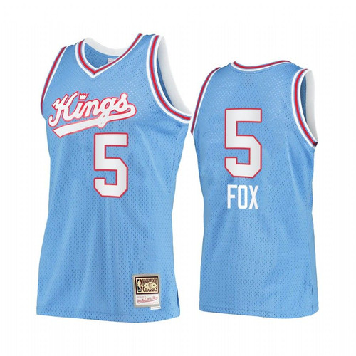 De'Aaron Fox #5 Sacramento Kings Blue Hardwood Classics Jersey