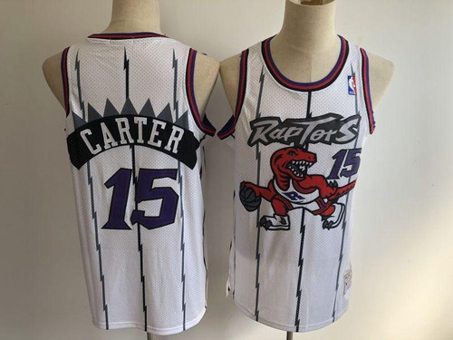 Toronto Raptors Vince Carter #15 NBA Throwback White Jersey