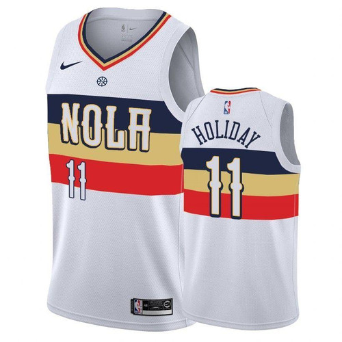 New Orleans Pelicans Jrue Holiday #11 White 2018-19 Earned Edition Jersey