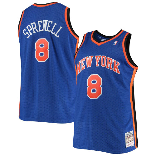 Latrell Sprewell New York Knicks Hardwood Classics Blue Jersey gift for New York Knicks fans