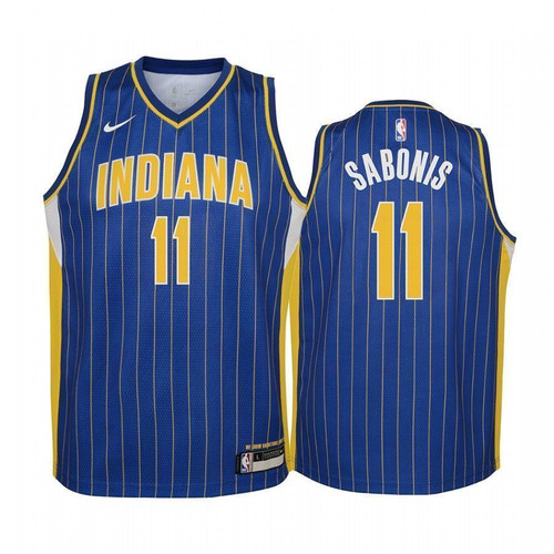 Youth Indiana Pacers Domantas Sabonis 2020-21 City Blue Jersey
