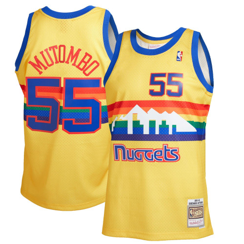 Dikembe Mutombo Denver Nuggets 1991/92 Hardwood Classics Reload 20 Yellow Jersey gift for Denver Nuggets fans
