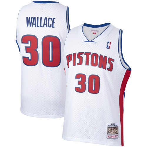 Rasheed Wallace Detroit Pistons 2003/04 Hardwood Classics White Jersey gift for Detroit Pistons fans