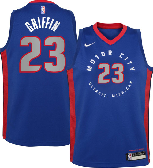 Nike Youth 2020-21 City Edition Detroit Pistons Blake Griffin #23 Dri-Fit Swingman Jersey