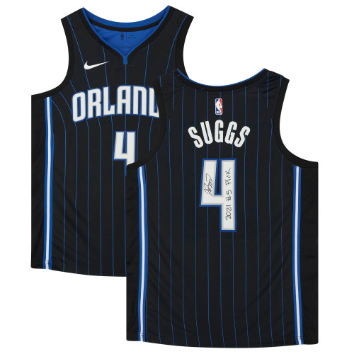 Jalen Suggs Orlando Magic Fanatics  Autographed Black Nike Replica Replica Replica 2021 Swingman Jersey with "2021 #5 Pick" Inscription