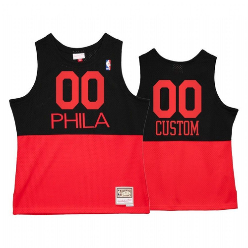 Custom #00 Philadelphia 76Ers Reload 2.0 Jersey Black