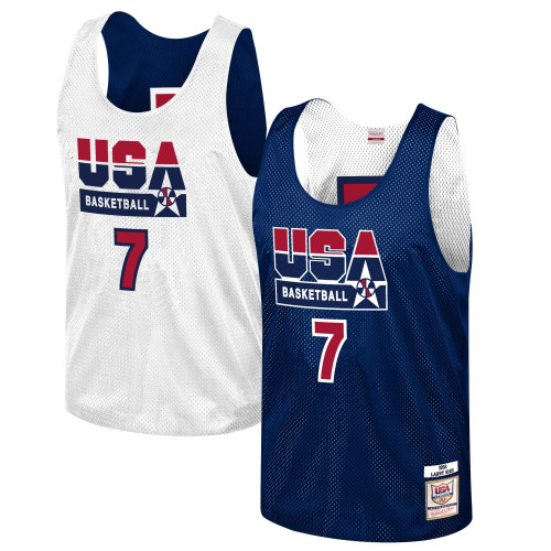 Larry Bird USA Basketball Training 1992 Dream Team Reversible Practice Navy Jersey gift for Usa Basketball fans