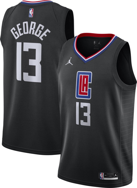 Jordan Men'S Los Angeles Clippers Paul George #13 2020-21 Dri-Fit Statement Swingman Black Jersey