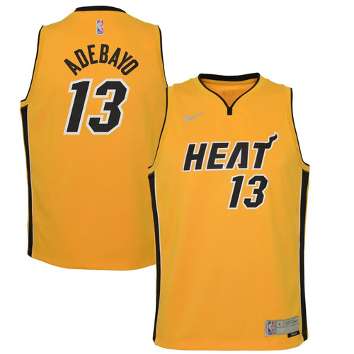 Bam Adebayo Miami Heat Nike Youth 2020/21 Swingman Player Jersey Trophy Gold - Earned Edition