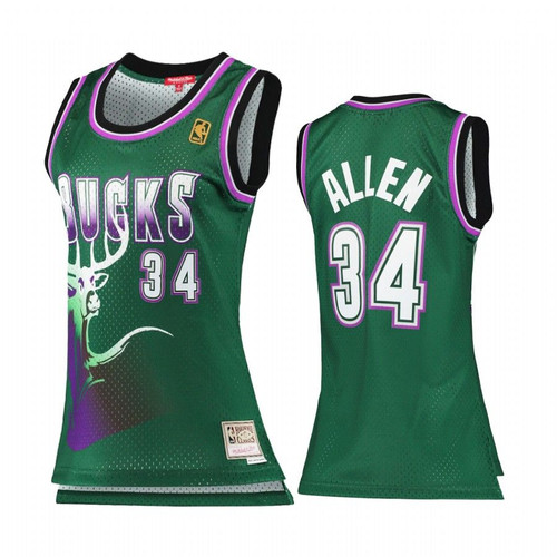 Ray Allen #34 Milwaukee Bucks Green 1996-97 Hardwood Classics Jersey