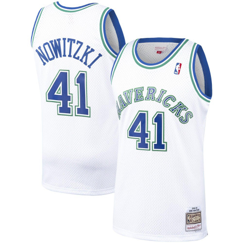 Dirk Nowitzki Dallas Mavericks 1998/99 Hardwood Classics White Jersey gift for Dallas Mavericks fans