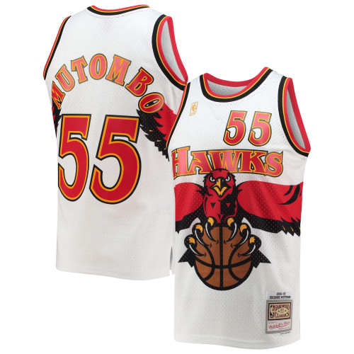 Dikembe Mutombo Atlanta Hawks 1996/97 Hardwood Classics White Jersey gift for Atlanta Hawks fans