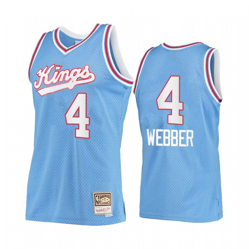 Chris Webber #4 Sacramento Kings Blue Hardwood Classics Jersey