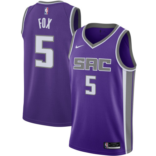 De'Aaron Fox Sacramento Kings Nike Replica Replica Replica 2020/21 Swingman Jersey - Purple - Icon Edition