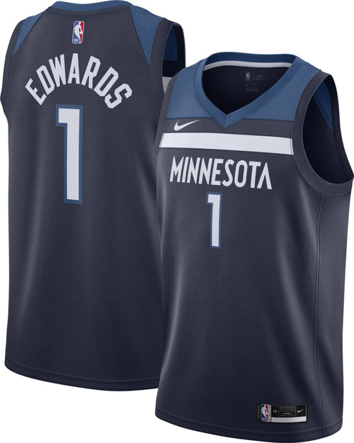 Nike Men'S Minnesota Timberwolves Anthony Edwards #1 Navy Dri-Fit Swingman Jersey