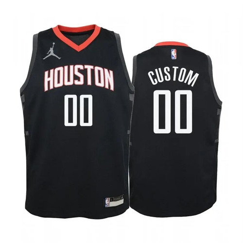 Custom Houston Rockets  Red Statet Jersey Jumpman