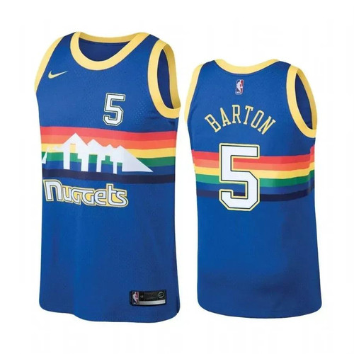 Men'S Denver Nuggets #5 Will Barton Hardwood Classics Blue Nba Jersey