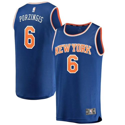 Kristaps Porzingis New York Knicks Fast Break Replica Nba Jersey Royal - Icon Edition