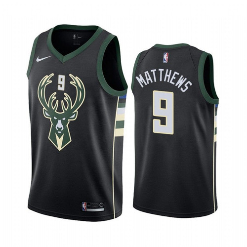 Men'S Milwaukee Bucks Wesley Matthews #9 Statet Nba Jersey