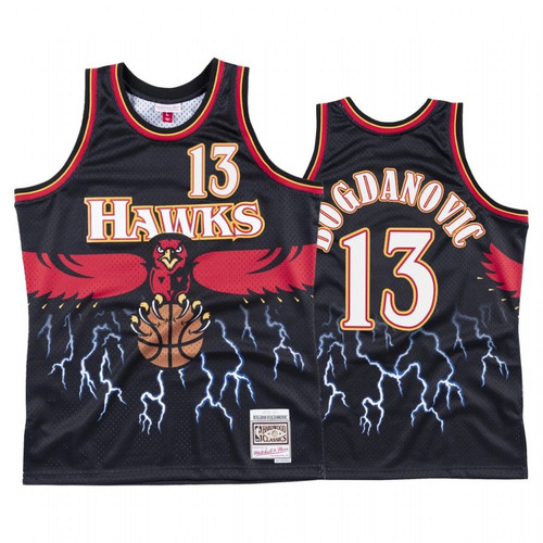 Bogdan Bogdanovic #13 Atlanta Hawks Black Lightning Jersey