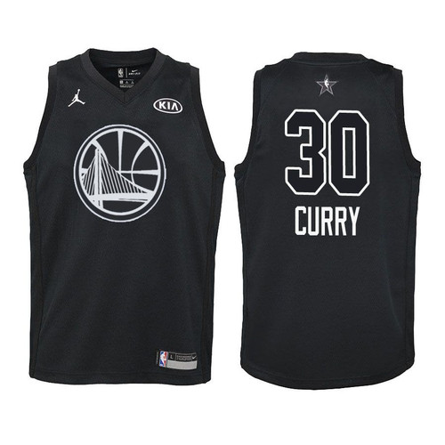2018 All-Star Warriors Youth Stephen Curry #30 Black Jersey