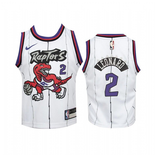 Kawhi Leonard Toronto Raptors Kids White Hardwood Classics Jersey