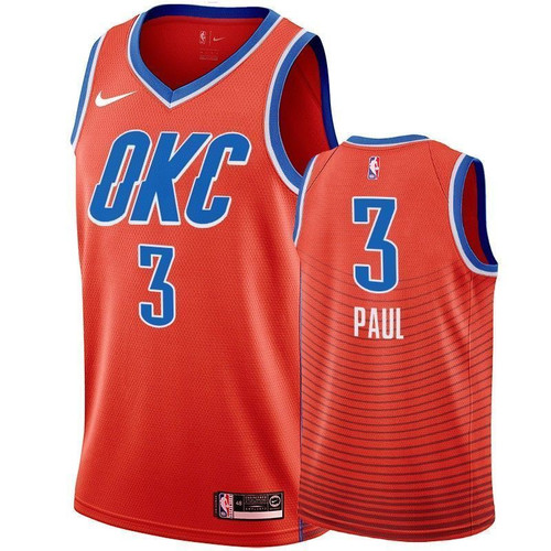 Men'S Oklahoma City Thunder Chris Paul #3 Statet Nba Jersey
