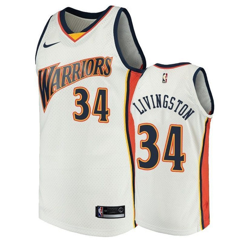 Men'S Golden State Warriors #34 Shaun Livingston White Throwback Nba Jersey