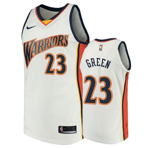Men'S Golden State Warriors #23 Draymond Green White Throwback Nba Jersey