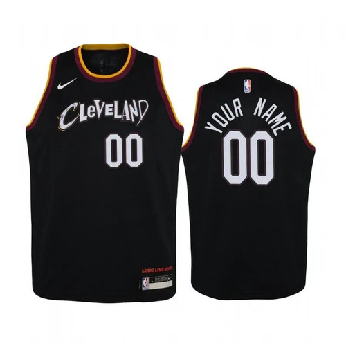 Cleveland Cavaliers Custom 2020-21 City Black Jersey #00