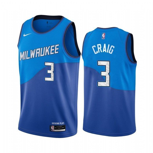 Milwaukee Bucks Torrey Craig #3 Blue 2020-21 City Jersey